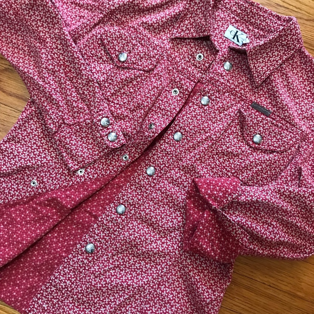 Calvin Klein floral denim shirt